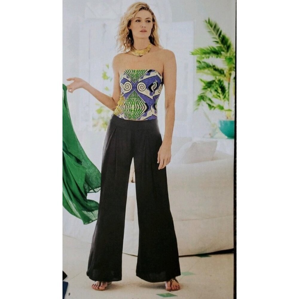 Soft Surroundings Y Black Perfect Palazzo Wide Leg Scandi Girl Pants